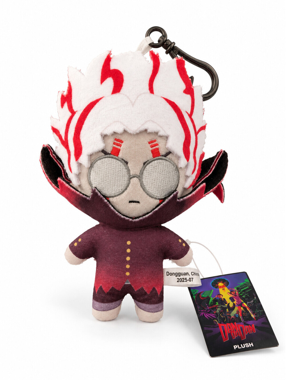 Dandadan Okarun Transformed Plush Keychain White Red Hair Anime NWT Round1 Claw